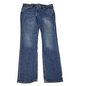 Hollister Slim Straight Epic Flex Denim Blue Jeans Womens 34 x 32 Low Rise